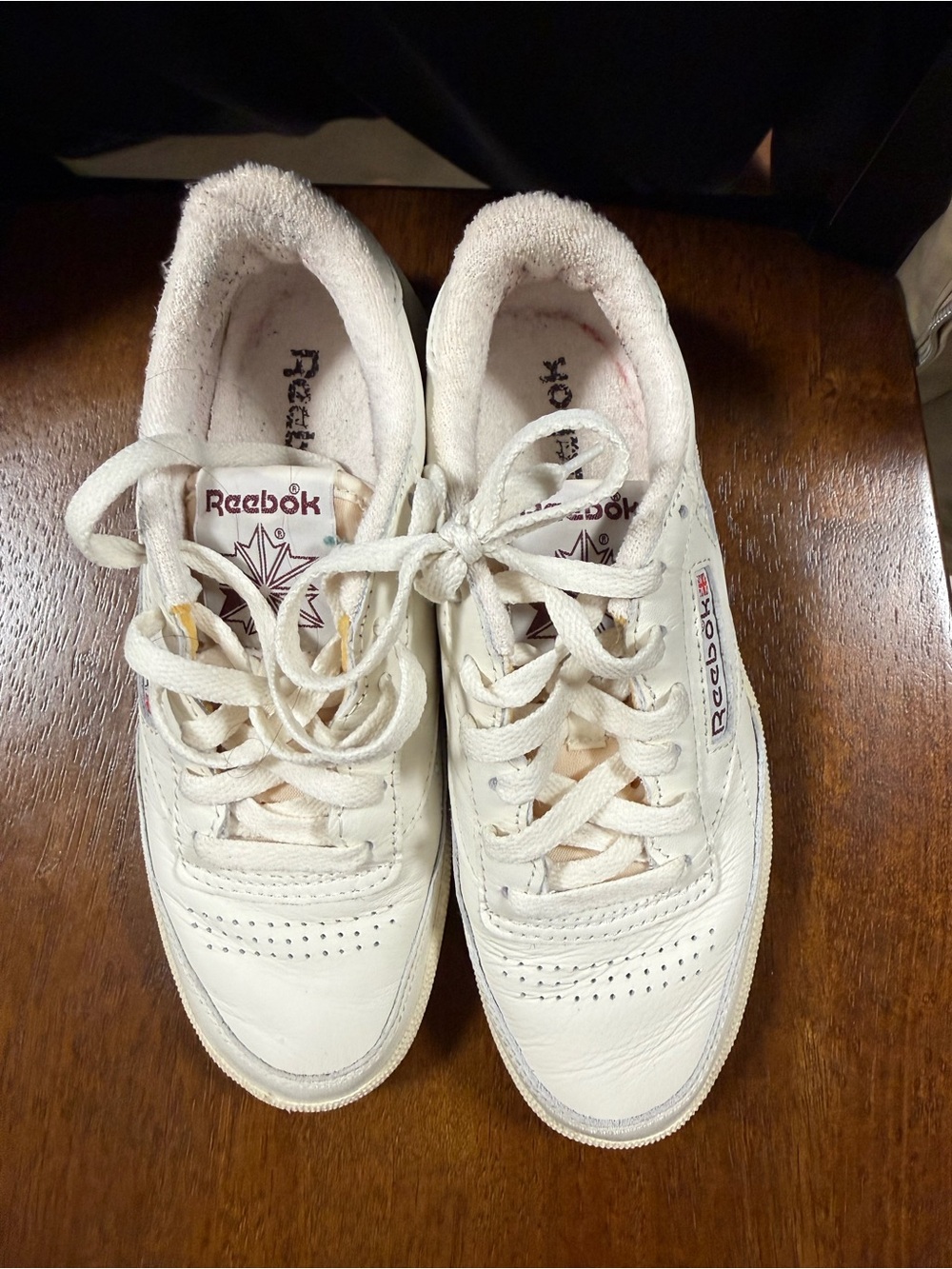 Reebok White Leather Low-Top Sneakers